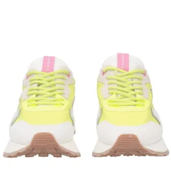 Sneaker Cindy in nylon e pelle scamosciata colore giallo