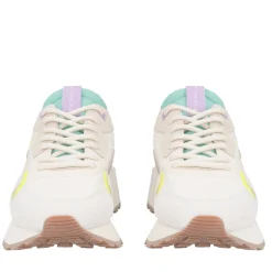 Sneaker Cindy in nylon e pelle scamosciata colore avorio
