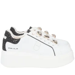 SNEAKER ELETTRA CON ACCESSORI GIOIELLO COLORE BIANCO/NERO