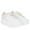 SNEAKER ELETTRA CON FARFALLE IN STRASS COLORE BIANCO/ORO