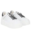 SNEAKER ELETTRA CON FARFALLE IN STRASS COLORE BIANCO/NERO