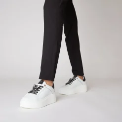 SNEAKER ELETTRA CON FARFALLE IN STRASS COLORE BIANCO/NERO