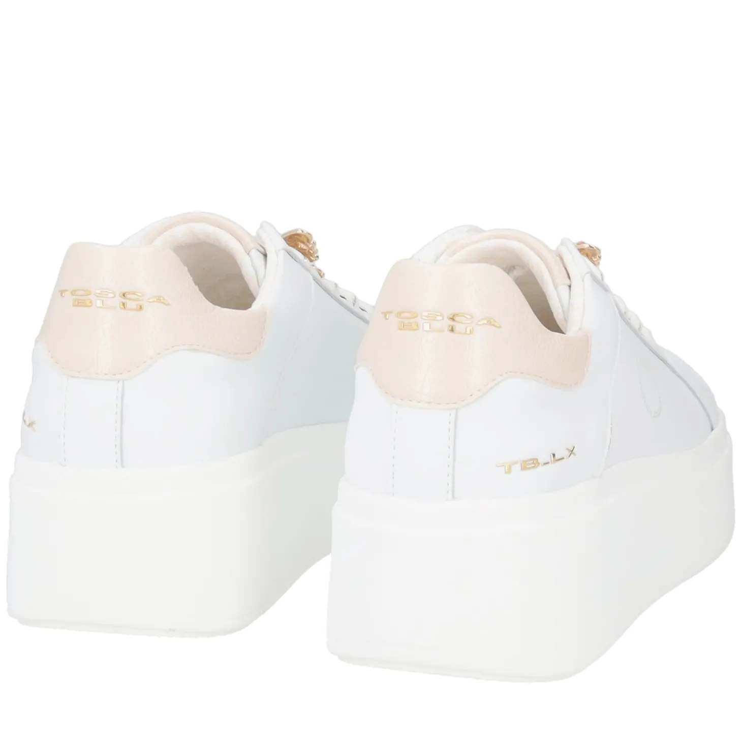 SNEAKER ELETTRA CON FARFALLE IN STRASS COLORE BIANCO/ORO