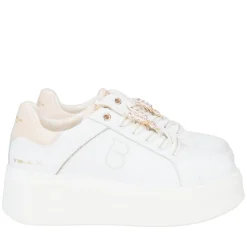 SNEAKER ELETTRA CON FARFALLE IN STRASS COLORE BIANCO/ORO
