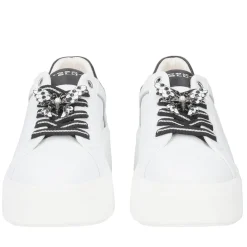 SNEAKER ELETTRA CON FARFALLE IN STRASS COLORE BIANCO/NERO