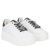 SNEAKER ELETTRA CON FIORI IN STRASS COLORE BIANCO/NERO