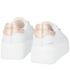 SNEAKER ELETTRA CON FIORI IN STRASS COLORE BIANCO/CIPRIA