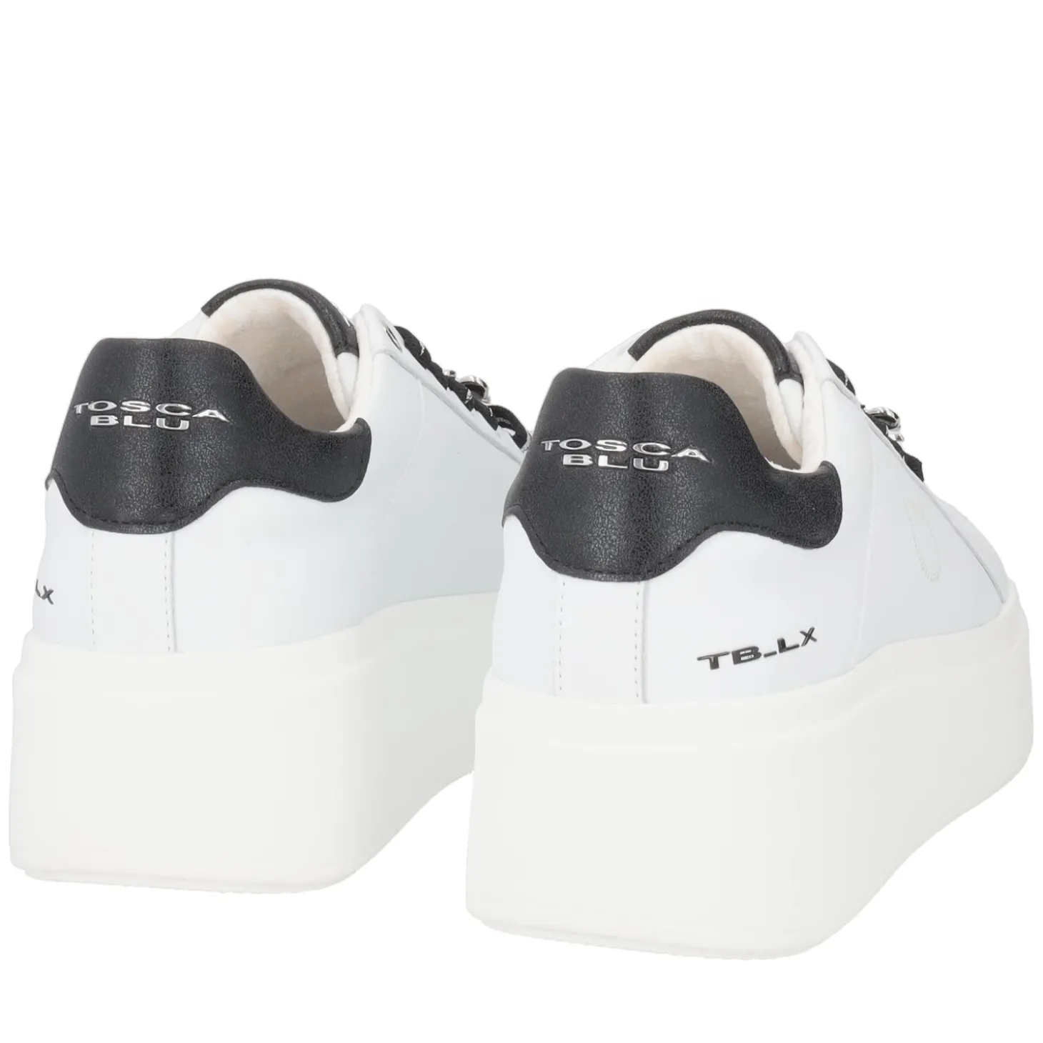 SNEAKER ELETTRA CON FIORI IN STRASS COLORE BIANCO/NERO