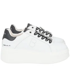 SNEAKER ELETTRA CON FIORI IN STRASS COLORE BIANCO/NERO