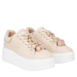 SNEAKER ELETTRA CON MAXI FIORI COLORATI COLORE BEIGE