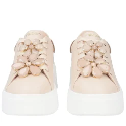 SNEAKER ELETTRA CON MAXI FIORI COLORATI COLORE BEIGE