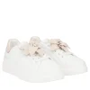 SNEAKER FENICE CON FIORE MORBIDO IN PELLE COLORE BIANCO/BEIGE
