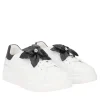 SNEAKER FENICE CON FIORE MORBIDO IN PELLE COLORE BIANCO/NERO