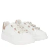 SNEAKER FENICE CON PERLE IN MICROSTRASS COLORE BIANCO/ORO