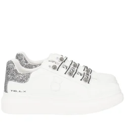SNEAKER FENICE CON PERLE IN MICROSTRASS COLORE BIANCO/NERO