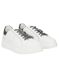 SNEAKER FENICE IN PELLE CON FARFALLA COLORE BIANCO/NERO