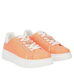 SNEAKER FENICE IN PELLE CON FARFALLA COLORE ARANCIONE