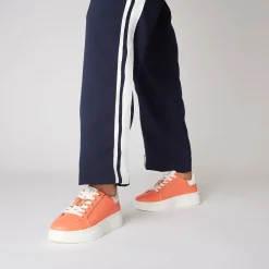 SNEAKER FENICE IN PELLE CON FARFALLA COLORE ARANCIONE