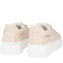 SNEAKER FENICE IN PELLE CON FARFALLA COLORE BEIGE