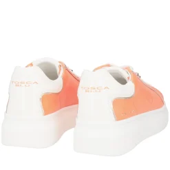 SNEAKER FENICE IN PELLE CON FARFALLA COLORE ARANCIONE