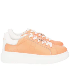 SNEAKER FENICE IN PELLE CON FARFALLA COLORE ARANCIONE