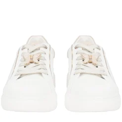 SNEAKER FENICE IN PELLE CON FARFALLA COLORE BIANCO/BEIGE