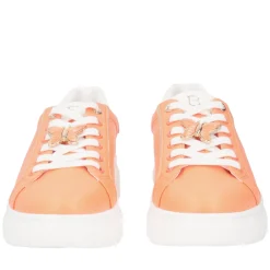 SNEAKER FENICE IN PELLE CON FARFALLA COLORE ARANCIONE