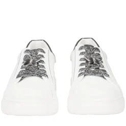 SNEAKER FENICE IN PELLE CON FARFALLA COLORE BIANCO/NERO