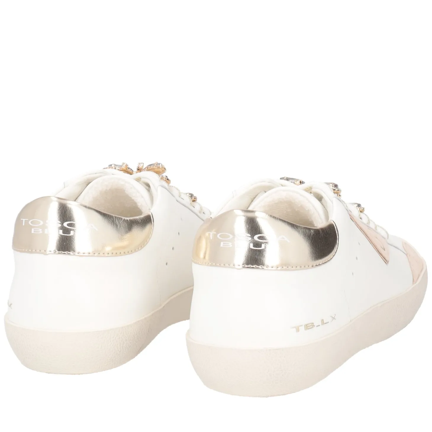 SNEAKER SIRIUS CON FARFALLE GIOIELLO COLORE LATTE/ORO