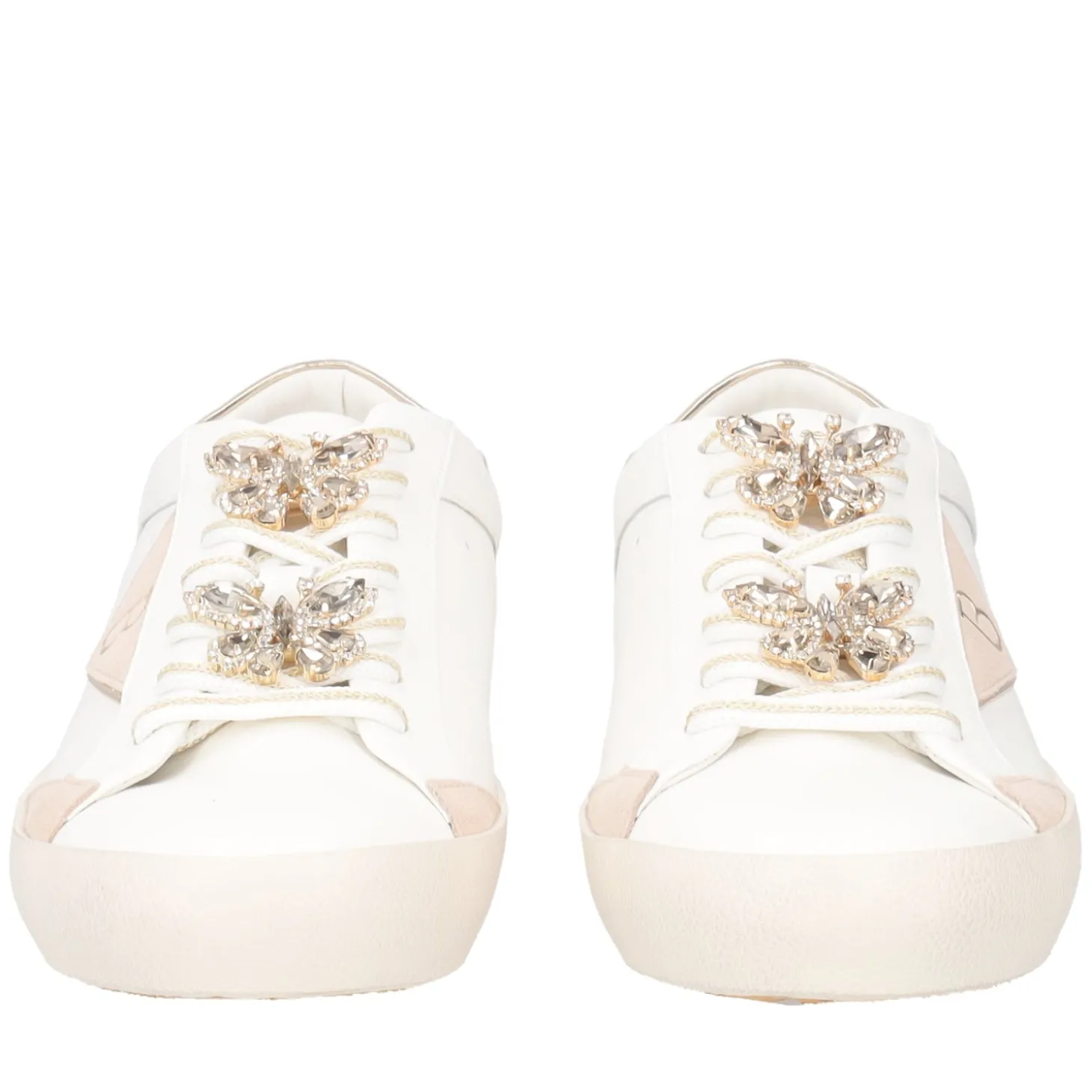 SNEAKER SIRIUS CON FARFALLE GIOIELLO COLORE LATTE/ORO