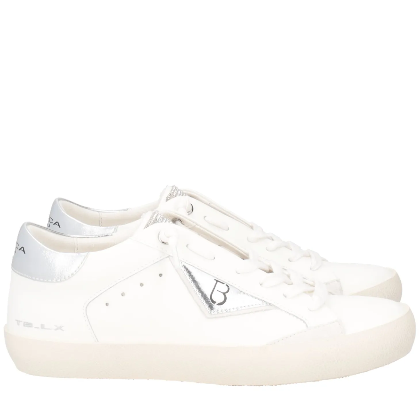 SNEAKER SIRIUS CON MICROSTRASS COLORE LATTE/ARGENTO