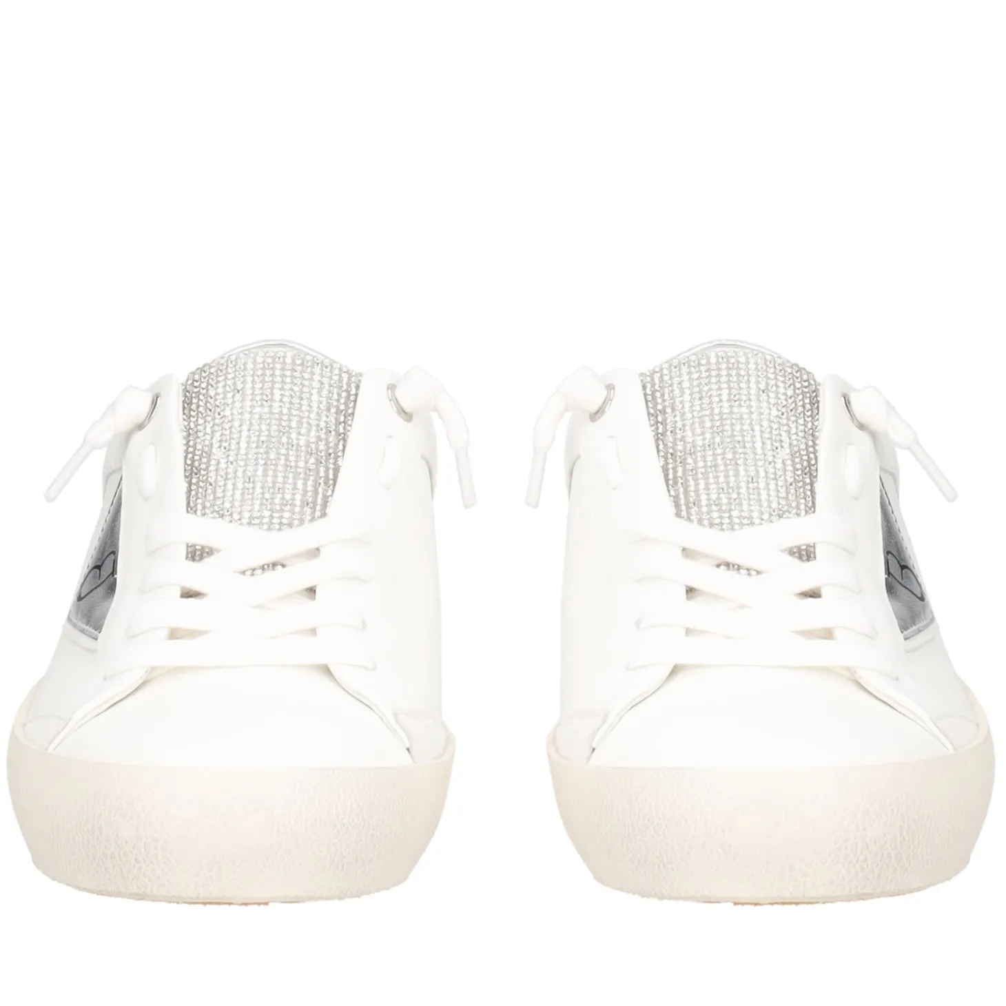 SNEAKER SIRIUS CON MICROSTRASS COLORE LATTE/ARGENTO