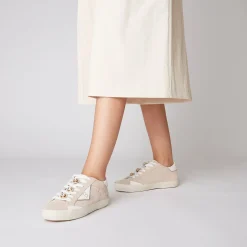 SNEAKER SIRIUS IN PELLE CON ACCESSORIO COLORE BEIGE