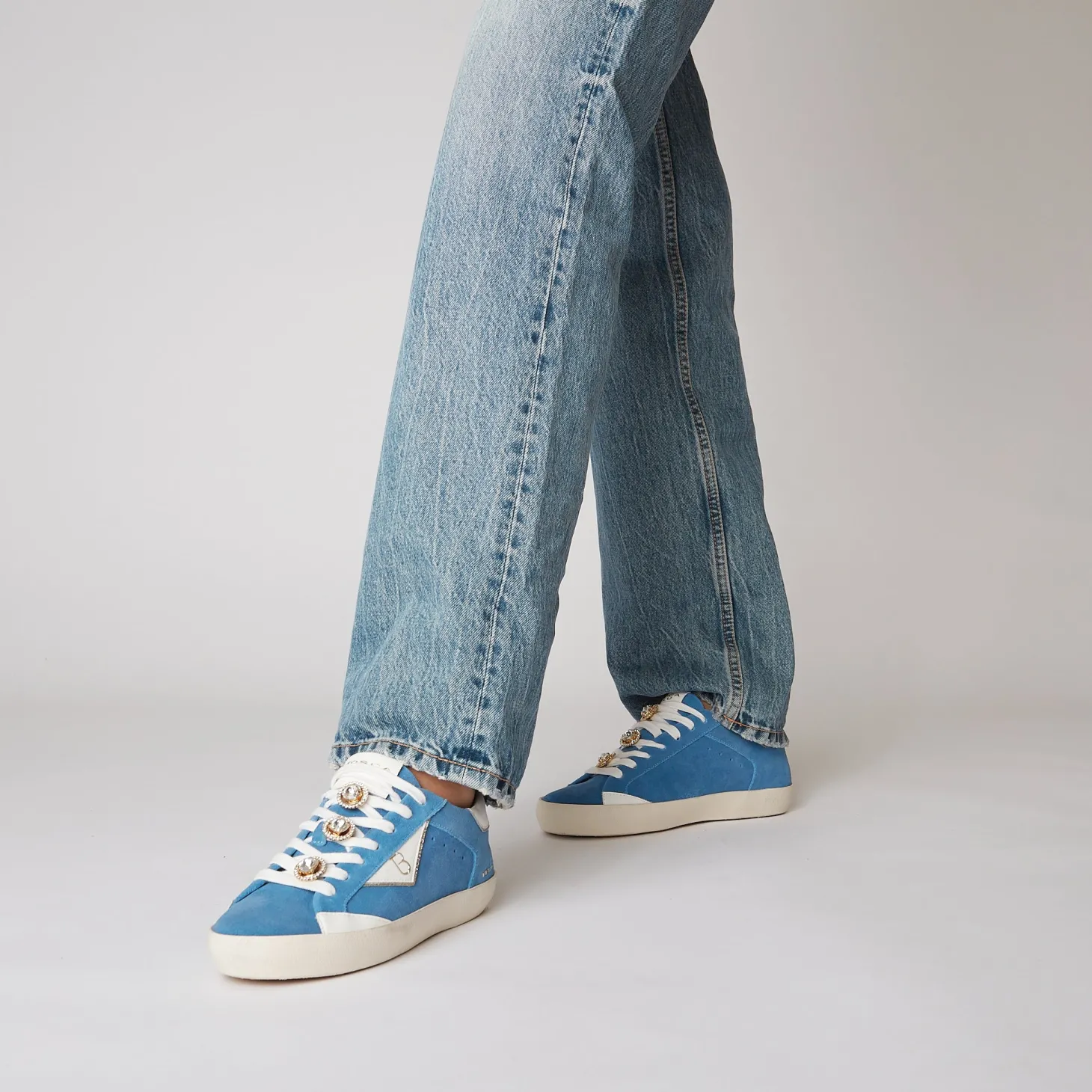 SNEAKER SIRIUS IN PELLE CON ACCESSORIO COLORE BLU