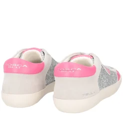 SNEAKER SIRIUS IN PELLE CON GLITTER COLORE ARGENTO