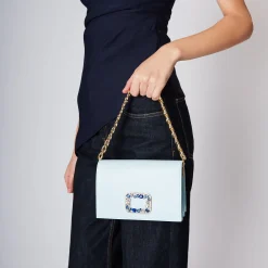 Tracollina Denise con accessorio gioiello colore azzurro