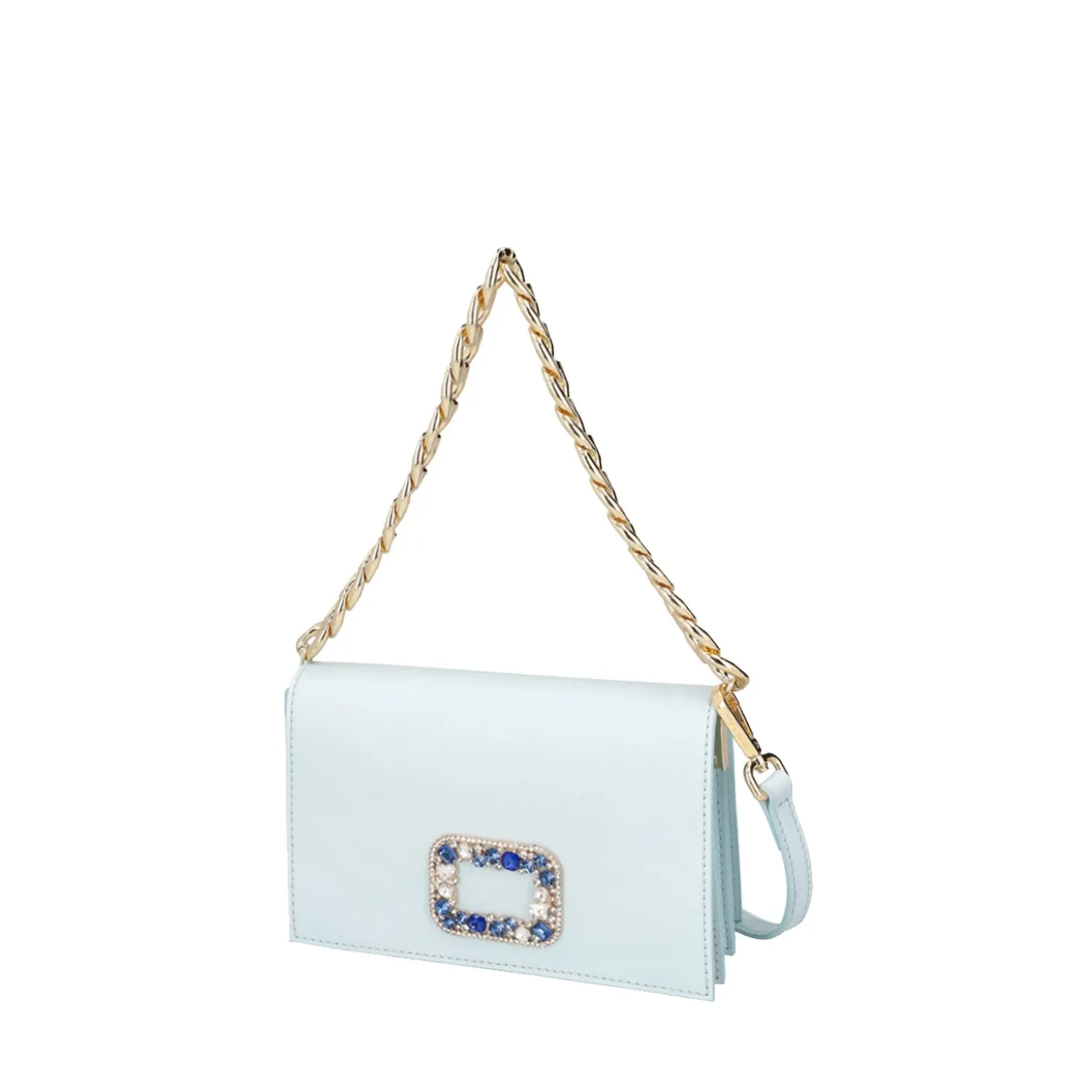 Tracollina Denise con accessorio gioiello colore azzurro
