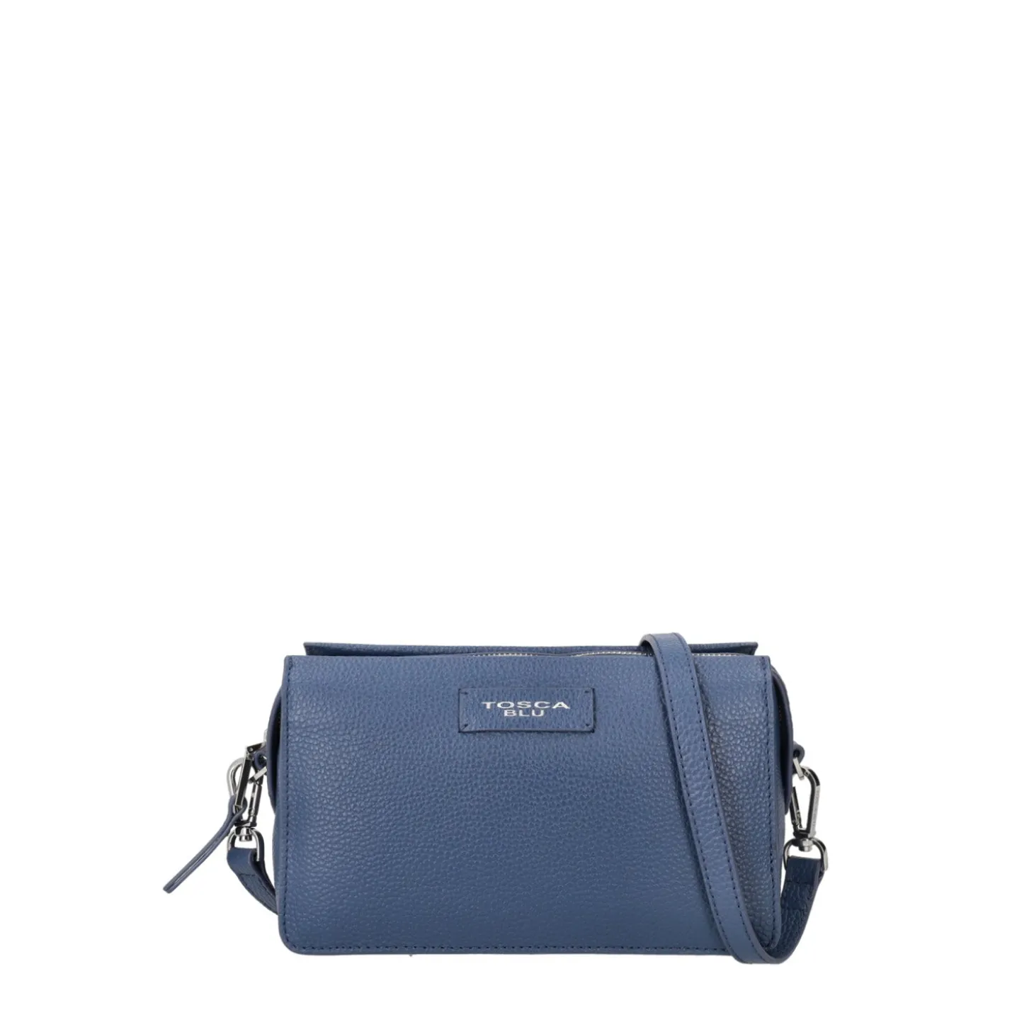 Tracollina in pelle Marcella colore blu