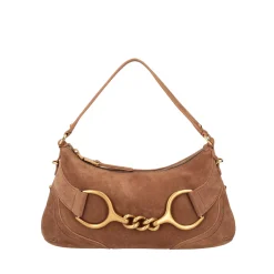 Tracollina in pelle scamosciata Cecilia colore cognac
