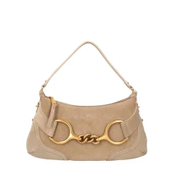 Tracollina in pelle scamosciata Cecilia colore beige