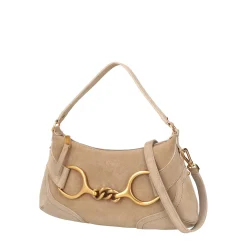 Tracollina in pelle scamosciata Cecilia colore beige