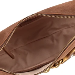 Tracollina in pelle scamosciata Cecilia colore cognac