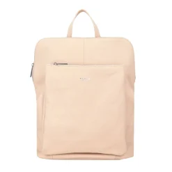 Zaino in pelle con chiusura a zip colore cipria