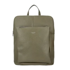 Zaino in pelle con chiusura a zip colore verde