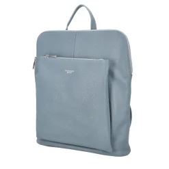 Zaino in pelle con chiusura a zip colore blu avio