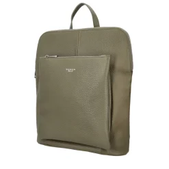 Zaino in pelle con chiusura a zip colore verde