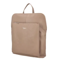 Zaino in pelle con chiusura a zip colore fango