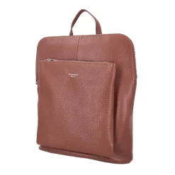Zaino in pelle con chiusura a zip colore marrone