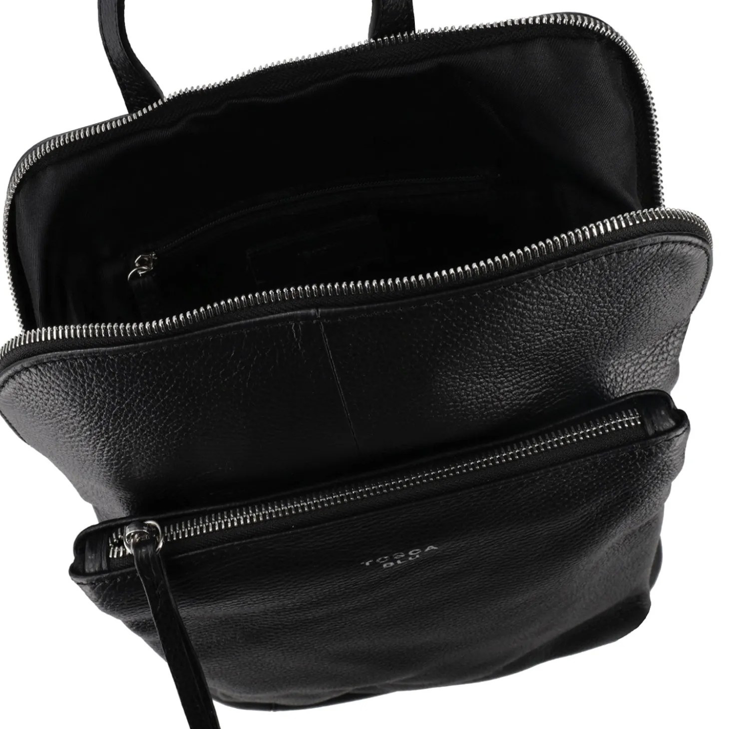 ZAINO IN PELLE CON CHIUSURA A ZIP COLORE NERO
