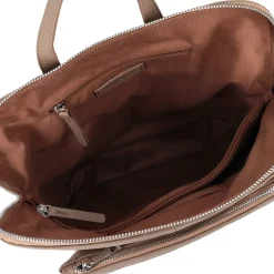 Zaino in pelle con chiusura a zip colore fango